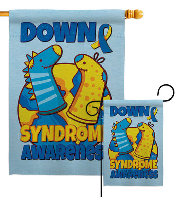 Down Syndrome Sock - Support Inspirational Vertical Impressions Decorative Flags HG130424 Made In USA
