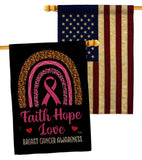 Pink Hope - Support Inspirational Vertical Impressions Decorative Flags HG120270 Made In USA