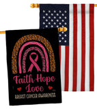 Pink Hope - Support Inspirational Vertical Impressions Decorative Flags HG120270 Made In USA