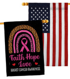 Pink Hope - Support Inspirational Vertical Impressions Decorative Flags HG120270 Made In USA