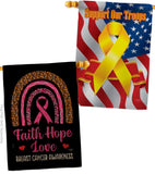 Pink Hope - Support Inspirational Vertical Impressions Decorative Flags HG120270 Made In USA