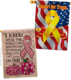 Pink Im Here - Support Inspirational Vertical Impressions Decorative Flags HG120273 Made In USA