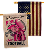 Pink Football - Support Inspirational Vertical Impressions Decorative Flags HG120274 Made In USA