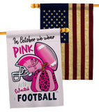 Pink Football - Support Inspirational Vertical Impressions Decorative Flags HG120274 Made In USA