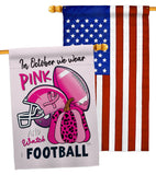 Pink Football - Support Inspirational Vertical Impressions Decorative Flags HG120274 Made In USA