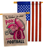 Pink Football - Support Inspirational Vertical Impressions Decorative Flags HG120274 Made In USA