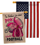 Pink Football - Support Inspirational Vertical Impressions Decorative Flags HG120274 Made In USA