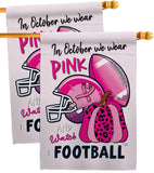 Pink Football - Support Inspirational Vertical Impressions Decorative Flags HG120274 Made In USA