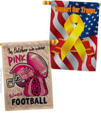 Pink Football - Support Inspirational Vertical Impressions Decorative Flags HG120274 Made In USA