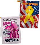 Pink Football - Support Inspirational Vertical Impressions Decorative Flags HG120274 Made In USA