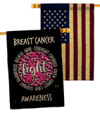 Pink Fight - Support Inspirational Vertical Impressions Decorative Flags HG130415 Made In USA