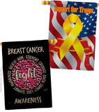 Pink Fight - Support Inspirational Vertical Impressions Decorative Flags HG130415 Made In USA