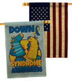 Down Syndrome Sock - Support Inspirational Vertical Impressions Decorative Flags HG130424 Made In USA