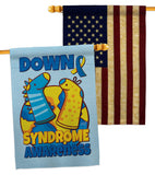 Down Syndrome Sock - Support Inspirational Vertical Impressions Decorative Flags HG130424 Made In USA