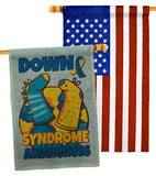 Down Syndrome Sock - Support Inspirational Vertical Impressions Decorative Flags HG130424 Made In USA