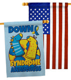 Down Syndrome Sock - Support Inspirational Vertical Impressions Decorative Flags HG130424 Made In USA