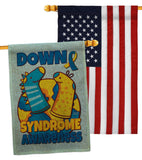 Down Syndrome Sock - Support Inspirational Vertical Impressions Decorative Flags HG130424 Made In USA