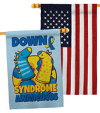 Down Syndrome Sock - Support Inspirational Vertical Impressions Decorative Flags HG130424 Made In USA