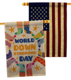 World Down Syndrome Day - Support Inspirational Vertical Impressions Decorative Flags HG190181 Made In USA
