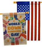 World Down Syndrome Day - Support Inspirational Vertical Impressions Decorative Flags HG190181 Made In USA