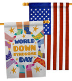 World Down Syndrome Day - Support Inspirational Vertical Impressions Decorative Flags HG190181 Made In USA