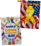 World Down Syndrome Day - Support Inspirational Vertical Impressions Decorative Flags HG190181 Made In USA