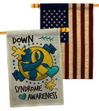 Down Syndorome Heart - Support Inspirational Vertical Impressions Decorative Flags HG190183 Made In USA