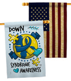 Down Syndorome Heart - Support Inspirational Vertical Impressions Decorative Flags HG190183 Made In USA