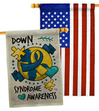 Down Syndorome Heart - Support Inspirational Vertical Impressions Decorative Flags HG190183 Made In USA