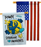 Down Syndorome Heart - Support Inspirational Vertical Impressions Decorative Flags HG190183 Made In USA