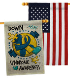 Down Syndorome Heart - Support Inspirational Vertical Impressions Decorative Flags HG190183 Made In USA