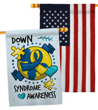 Down Syndorome Heart - Support Inspirational Vertical Impressions Decorative Flags HG190183 Made In USA