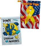 Down Syndorome Heart - Support Inspirational Vertical Impressions Decorative Flags HG190183 Made In USA