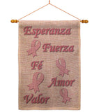 Esperanza, Fé, Valor - Support Inspirational Vertical Impressions Decorative Flags HG120030 Made In USA