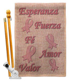 Esperanza, Fé, Valor - Support Inspirational Vertical Impressions Decorative Flags HG120030 Made In USA