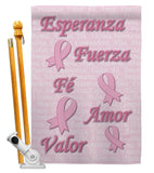 Esperanza, Fé, Valor - Support Inspirational Vertical Impressions Decorative Flags HG120030 Made In USA