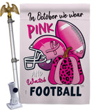 Pink Football - Support Inspirational Vertical Impressions Decorative Flags HG120274 Made In USA