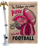 Pink Football - Support Inspirational Vertical Impressions Decorative Flags HG120274 Made In USA