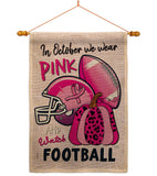 Pink Football - Support Inspirational Vertical Impressions Decorative Flags HG120274 Made In USA