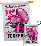 Pink Football - Support Inspirational Vertical Impressions Decorative Flags HG120274 Made In USA