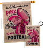 Pink Football - Support Inspirational Vertical Impressions Decorative Flags HG120274 Made In USA