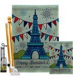 Happy Bastille Day - Nationality Flags of the World Horizontal Impressions Decorative Flags HG130394 Made In USA