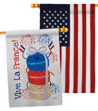 Vive La France - Nationality Flags of the World Horizontal Impressions Decorative Flags HG130389 Made In USA