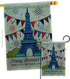 Happy Bastille Day - Nationality Flags of the World Horizontal Impressions Decorative Flags HG130394 Made In USA