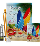 Beach Every Hour - Beach Coastal Vertical Impressions Decorative Flags HG106080 Made In USA