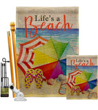 Life's A Beach - Beach Coastal Vertical Impressions Decorative Flags HG106096 Made In USA