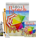 Life's A Beach - Beach Coastal Vertical Impressions Decorative Flags HG106096 Made In USA