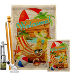 Reday For Summer - Beach Coastal Vertical Impressions Decorative Flags HG106106 Made In USA
