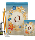 Summer O Initial - Beach Coastal Vertical Impressions Decorative Flags HG130171 Made In USA