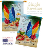 Beach Every Hour - Beach Coastal Vertical Impressions Decorative Flags HG106080 Made In USA